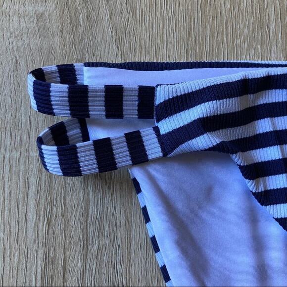 new Splendid Never Enough Bikini Bottom Navy Stripe Low Rise NEW size S - Picture 4 of 7